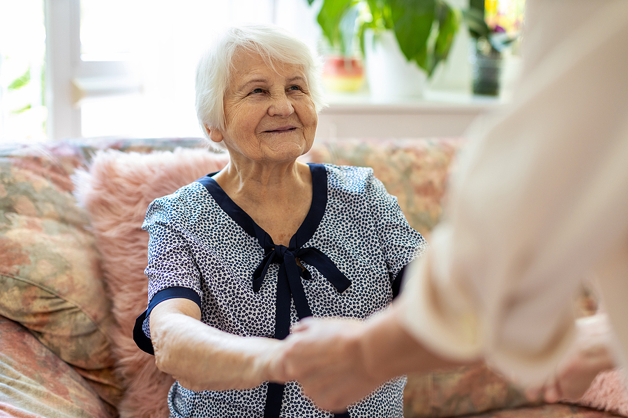 Old woman getting aged care financial advice